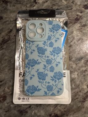 New Floral Blue Silicone Phone Case - Light Blue Rose Design